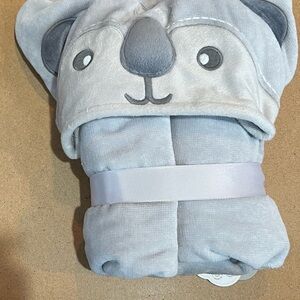 Pottery Barn Baby Plush Baby Koala Hooded Towel Wrap